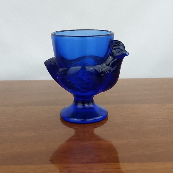 Vintage Other - Vintage cobalt blue chick French glass egg cup